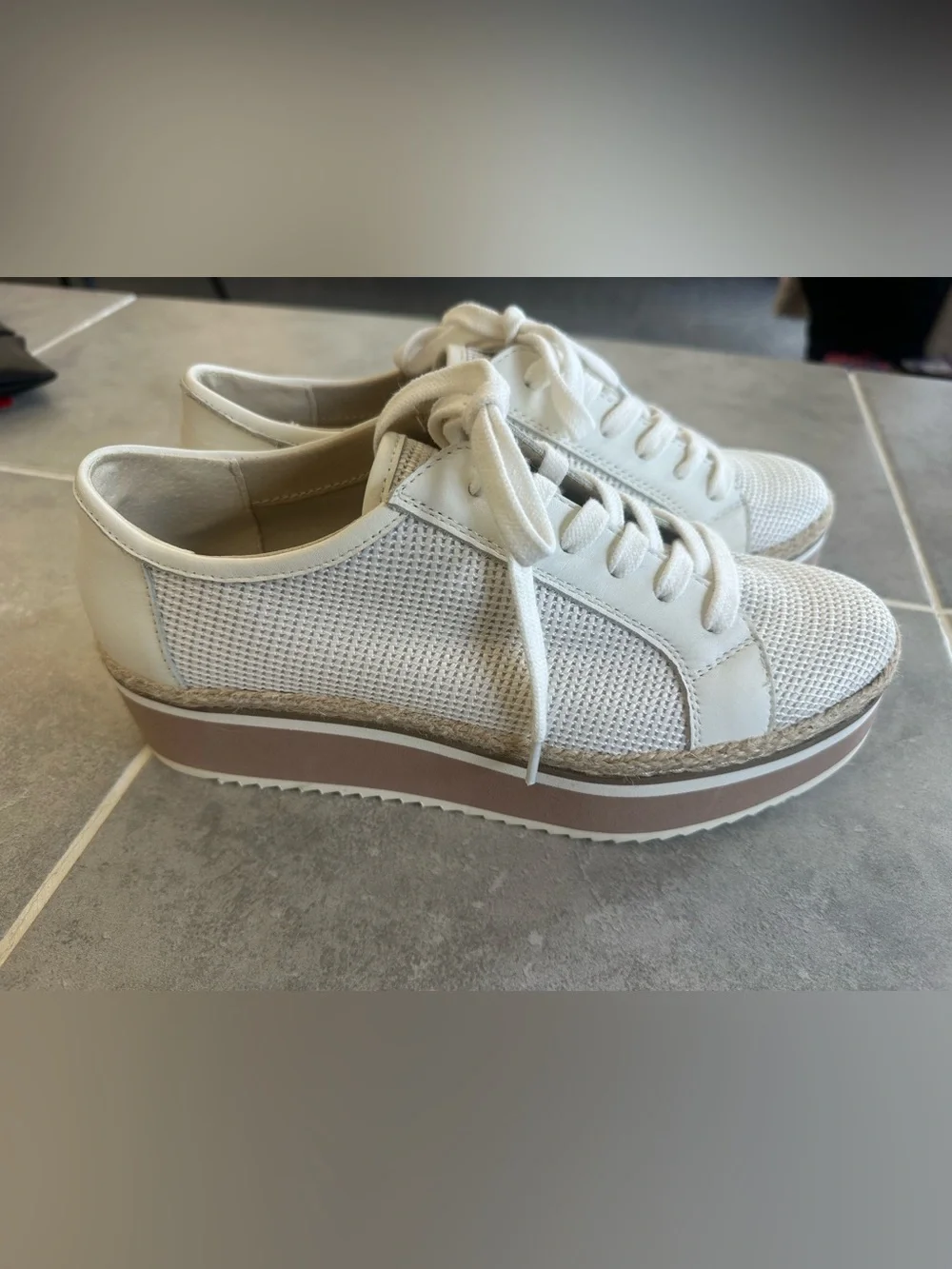 Dolce Vita Cream Platform Lace-Up Sneakers